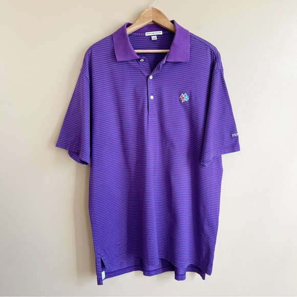 PETER MILLAR men’s purple polo golf shirt size L Frederica St. Simon Georgia - Picture 7 of 7